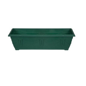 60cm Slim Plastic Venetian Window Box Trough Planter Pot Green Colour