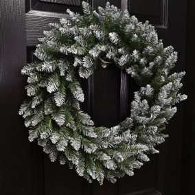 60cm Snow Tip Christmas Wreath with 160 Bullet Tips