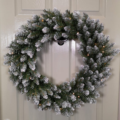 60cm Snow Tipped Christmas Wreath with 50 Warm White LEDs and 160 Bullet Tips Price Comparisons | Compare The Build