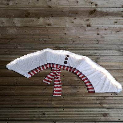 60cm Snowman USB LED Fabric Christmas Tree Skirt with Timer Function in Warm White
