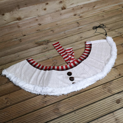 60cm Snowman USB LED Fabric Christmas Tree Skirt with Timer Function in Warm White - 3