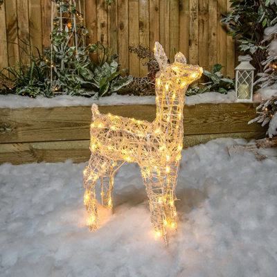 60CM Soft Acrylic Light Up Christmas Reindeer Small Stag with 90 White or Warm White LEDs - 7