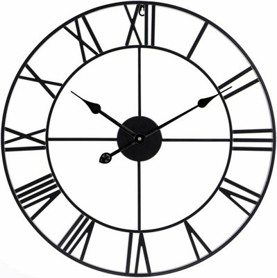 60cm Wall Clock Metal Large Rotating Gears Wall Clock