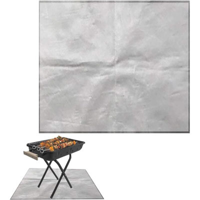 60cmx80cm Grey Fire Resistant Barbecue Mat Patio Mat Fireproof Mat