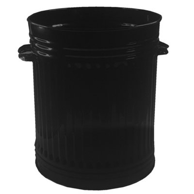 60L Black Retro Bin Vintage Style Metal Dustbin with Lid Suitable for ...