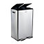 60L Double Compartment Kitchen Bin Stainless Steel Rubbish Pedal