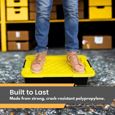 60L Large Storage Box with Lid 63 x 43 x 34 cm Stackable Storage