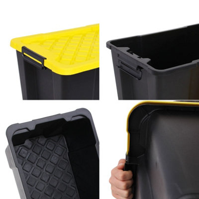 60L Large Storage Box with Lid 63 x 43 x 34 cm Stackable Storage