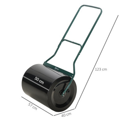 60L Steel Garden Roller Push Pull w/ Fillable Cylinder Water Rolling Drum