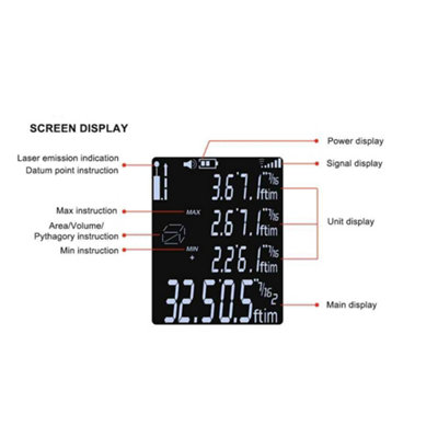 60m Laser Distance Meter - USB Rechargeable Digital Range Finder