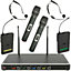 60m Quad Wireless Microphone Receiver System Handheld Headset UHF Karaoke Radio