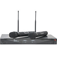 60m Wireless Microphone Receiver System 2x Handheld Dynamic Mic Mobile Karaoke