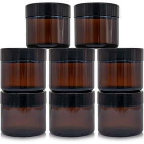 60ml Amber Glass Jars Travel Cosmetic Containers with UV Protection for Creams and Lotions 8pack