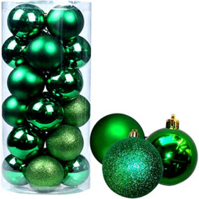 Green store christmas baubles