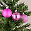 60mm/6Pcs Christmas Baubles Shatterproof Pale Pink,Tree Decorations