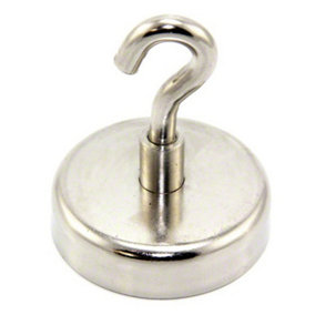 60mm dia Neodymium Clamping Magnet with M8 Hook - 139kg Pull