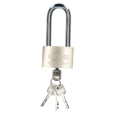 60mm long shackle padlock 4 keys security lock shed garage