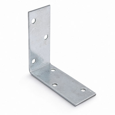 60mm x 60mm x 25mm - Pack of 4 - KM20 - Galvanised Perforated Brackets Connector for Wood - 2mm Thick Steel - L07A