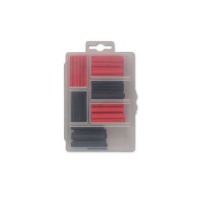 60pc Assorted Mini Box Heat Shrink Sleeving Black & Red Connect 36819