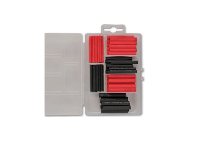 60pc Assorted Mini Box Heat Shrink Sleeving Black & Red Connect 36819