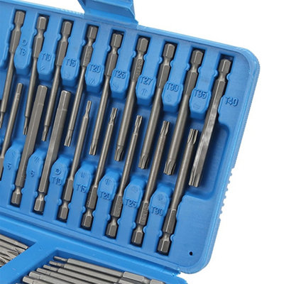 60pc Magnetic Screw Driver bit Set Extra Long Torx Hex Spline Star Pozi ...