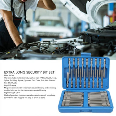 PLUESTセット 60pc Mixed Security Screwdriver Bit Set with Magnetic Holder & Case