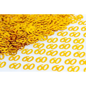 60th Birthday Confetti Gold 4 pack x 14 grams birthday decoration Foil Metallic 4 pack