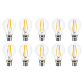60w Equivalent LED Traditional Looking Filament Light Bulb A60 GLS B22 Bayonet 4.5w LED - Warm White - Pack of 10