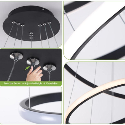 Modern Ceiling Chandelier 65CM Stepless Dimmer 3000K-6000K Pendant