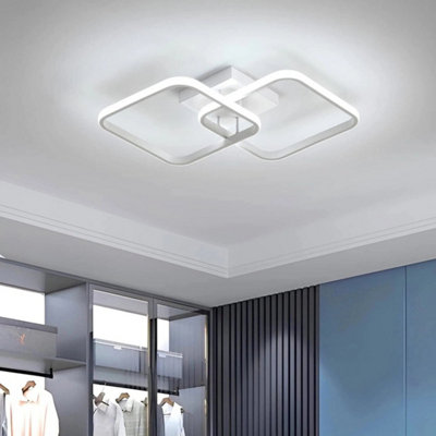 60W Modern LED Ceiling Light Cold White Square Metal Chandelier Living Room
