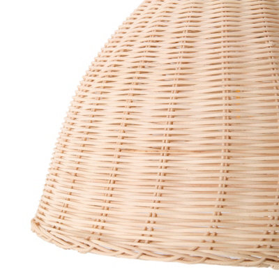 60W Rattan Semi-Open E27 Socket Ceiling Lamp Pendant Light with 3-Colour Dimming