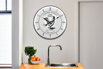 61.5cm x 61.5cm Vintage Rooster Metal