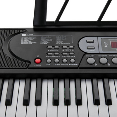 61 Key Portable Electronic Keyboard with Microphone and Keyboard Sticker