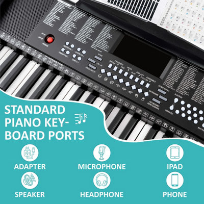 61 Key Teaching Electronic Keyboard Digital Piano Music Instrument with ...