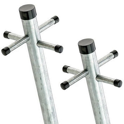 Charles Watson 8Ft/2.4M Washing Clothes Line Pole Post Galvanised Twin Pack With Socket from B&Q