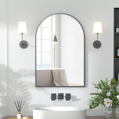 B&Q -  Sleek Arched Bathroom Mirror Cabinet 51X76 Cm With Storage Bathroom Cabinet