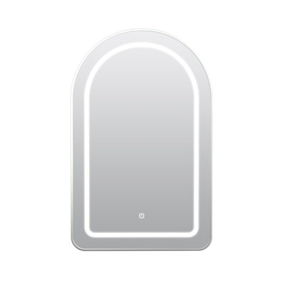 B&Q -  Metal Frame Arch Bathroom Mirror Cabinet With Led Lights 3 Color And 2 Glass Shelves Wall Mounted Recessed 51 X 80 Cm