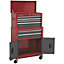 615 x 295 x 705mm RED 6 Drawer Topchest & Rollcab Combination Tool Chest Unit