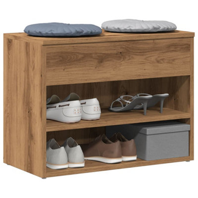 B&Q -  Shoe Bench Artisan Oak 60X30X45 Cm Engineered Wood