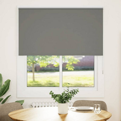 Berkfield Grey Roller Blind Blackout 125X130 Cm Fabric Width 121.6 Cm Polyester Size 1