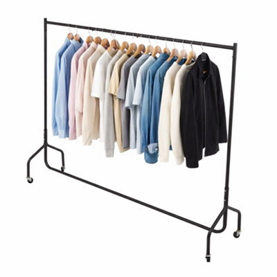 Oypla Unisex Black All Metal Super Heavy Garment Clothes Rail - 6Ft In - Image 2