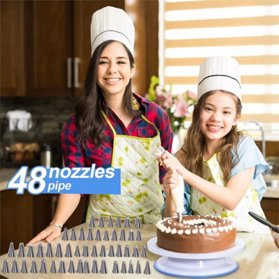 61Pcs Decorating Cake Rotating Icing Stand Turntable Revolving Kitchen ...