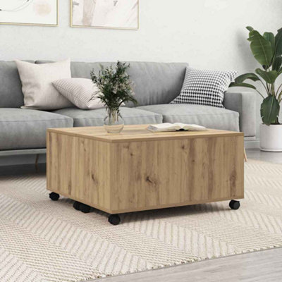 B&Q -  Coffee Table Artisan Oak 75 X 75 X 38 Cm Engineered Wood