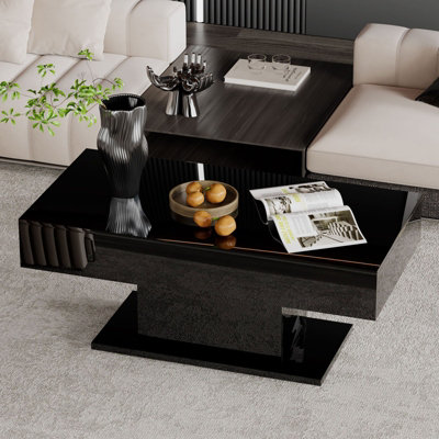 Keepreaper Sleek Modern Coffee Table With Led Lights And Glossy Finish from B&Q