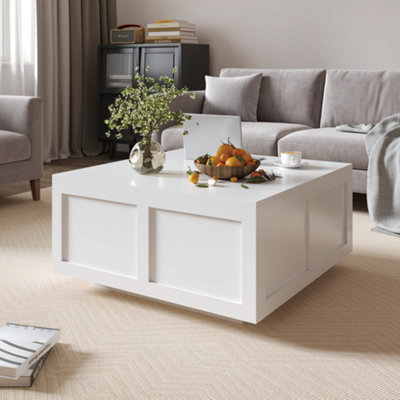 Keepreaper Stylish Lift Top Coffee Table With Large Hidden Storage In White from B&Q