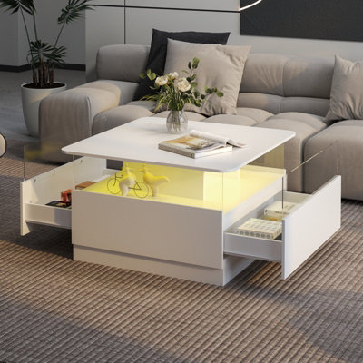 Keepreaper Sleek Coffee Table With Storage And Led Light from B&Q