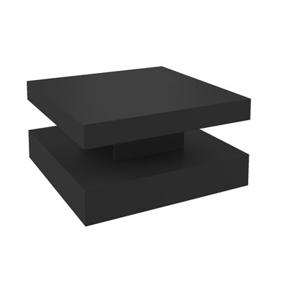 Keepreaper Modern Square Coffee Table With Led Light And Storage 2 Tier Wood Black For Living Room Home Middle Center Table from B&Q
