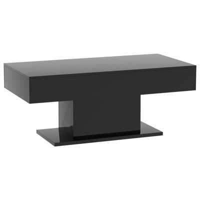 Keepreaper Modern Black High Gloss Rectangular Wooden Coffee Table With 16 Color Led Light For Living Room Dining Room Reception from B&Q