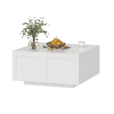 Keepreaper Square White Lift Top Coffee Table With Large Hidden Storage Wood Center Table For Living Room Dining Reception Room from B&Q