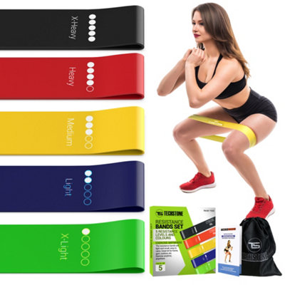B&Q -  Resistance Bands Set5 Levels Loop Exercise Bands For Working OutStretch Workout Bands For Men & WomenHome Gym
